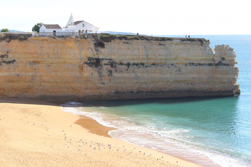 Senhora da Rocha Chapel viewed from Praia Nova